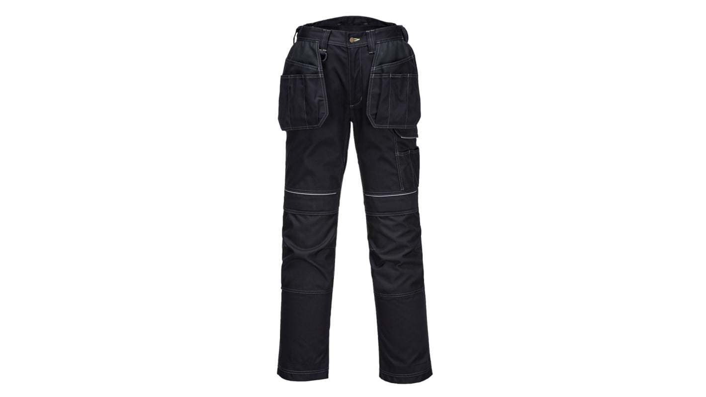 Pantaloni T602 Nero 35% cotone, 65% poliestere, lunghezza 31poll Confortevole, Morbido 44poll 112cm