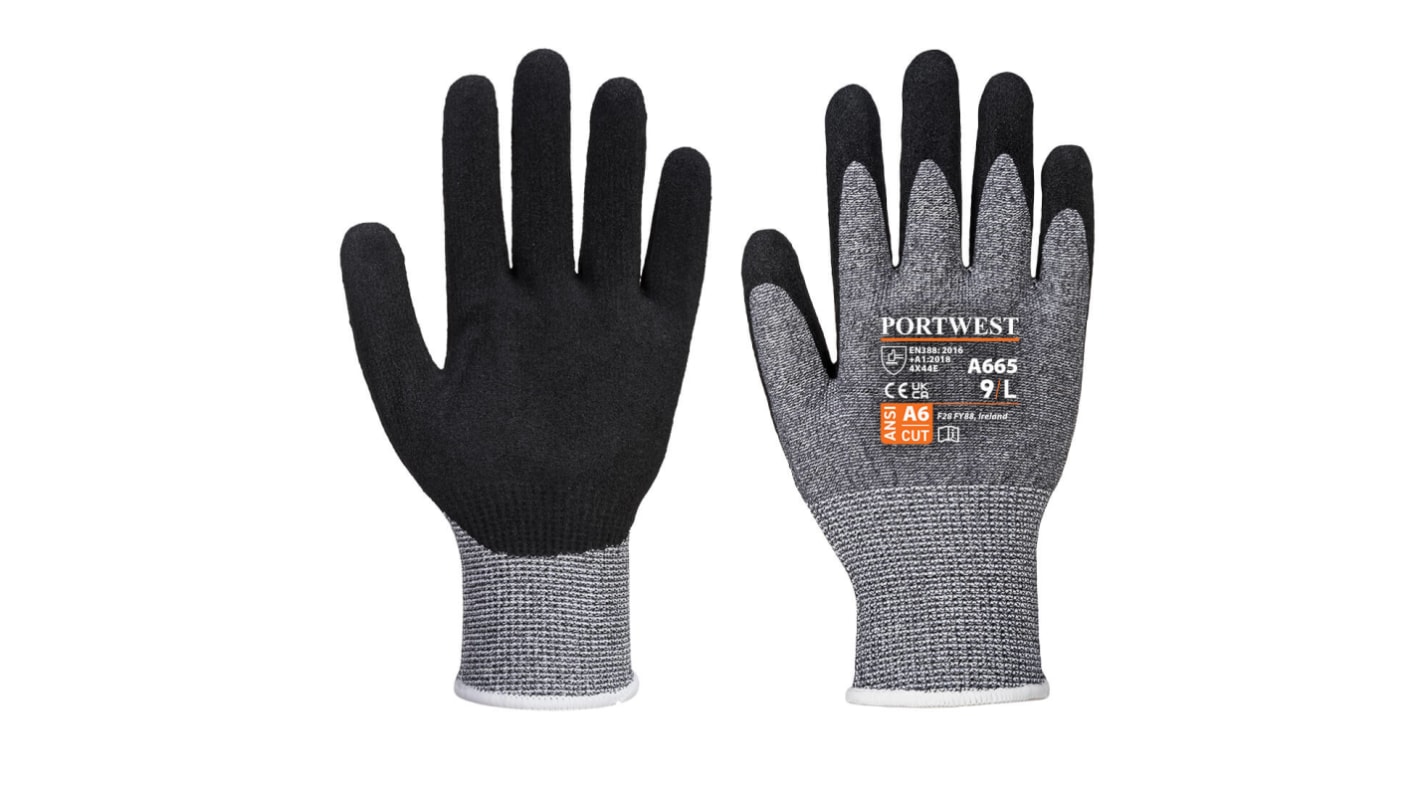Portwest Grey Cut Resistant Gloves, Size 9