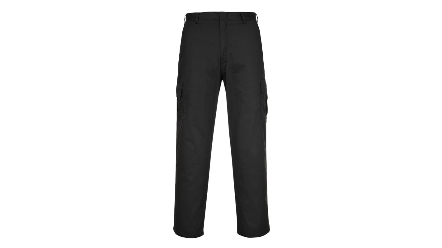 Portwest C701 Unisex Hose Cargohose, 35 % Baumwolle, 65 % Polyester Schwarz Praktisch, Weich, Größe 112cm / 44Zoll x