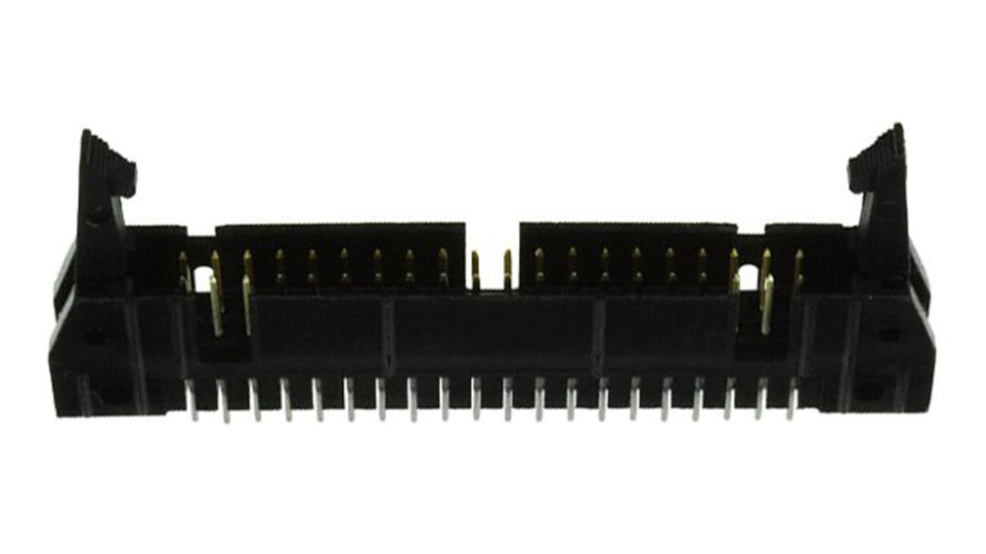 TE Connectivity AMP-LATCH Series Straight Through Hole PCB Header, 40 Contact(s), 2.54mm Pitch, 2 Row(s), Shrouded