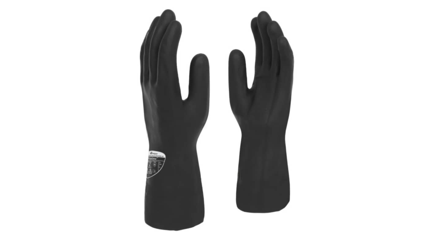 Polyco Healthline Black Latex Work Gloves, Size 6, Latex Coating