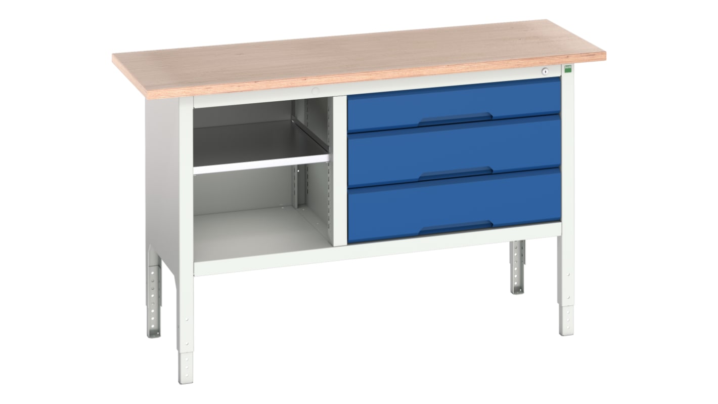 Bott Steel Workbench, Adjustable Height, 830 → 930mm x 1500mm x 600mm