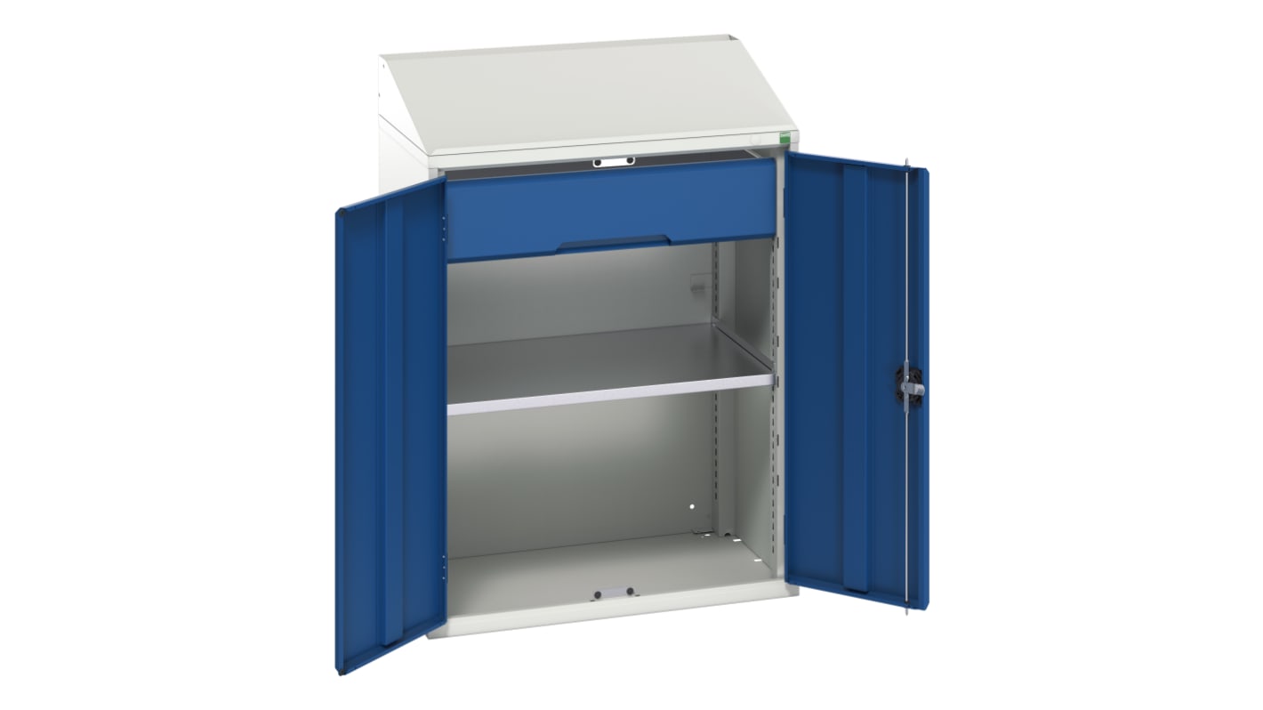 Bott 2 Door, 1 Drawer Sheet Steel Floor Standing Cupboard, 800 x 550 x 1130mm