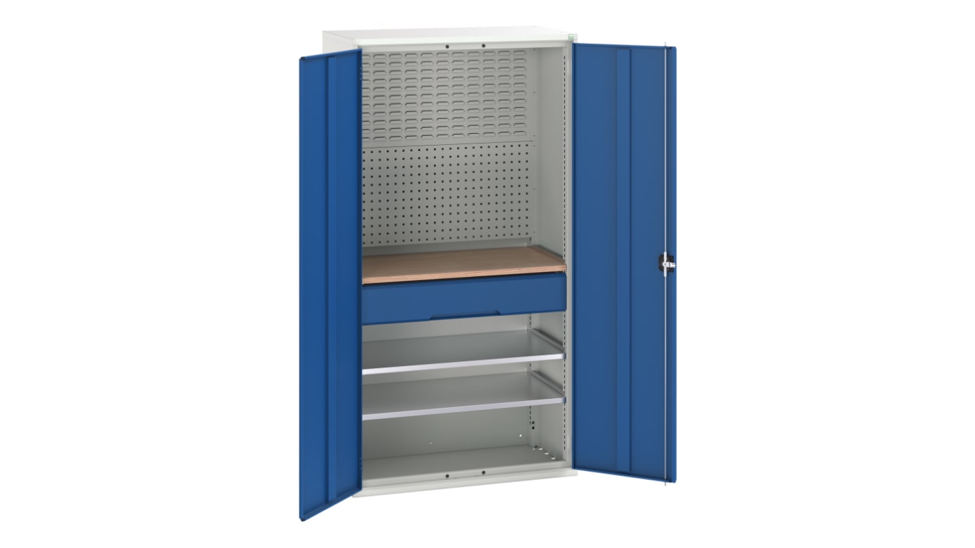 Bott 2 Door, 1 Drawer Sheet Steel Floor Standing Cupboard, 1050 x 550 x 2000mm
