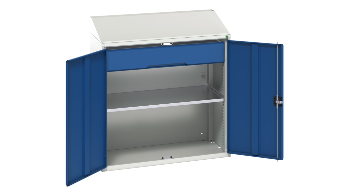 Bott 2 Door, 1 Drawer Sheet Steel Floor Standing Cupboard, 1050 x 550 x 1130mm