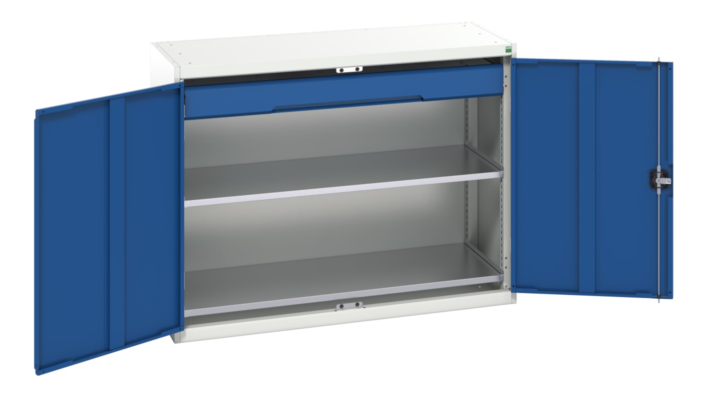 Bott 2 Door, 1 Drawer Sheet Steel Floor Standing Cupboard, 1300 x 550 x 1000mm