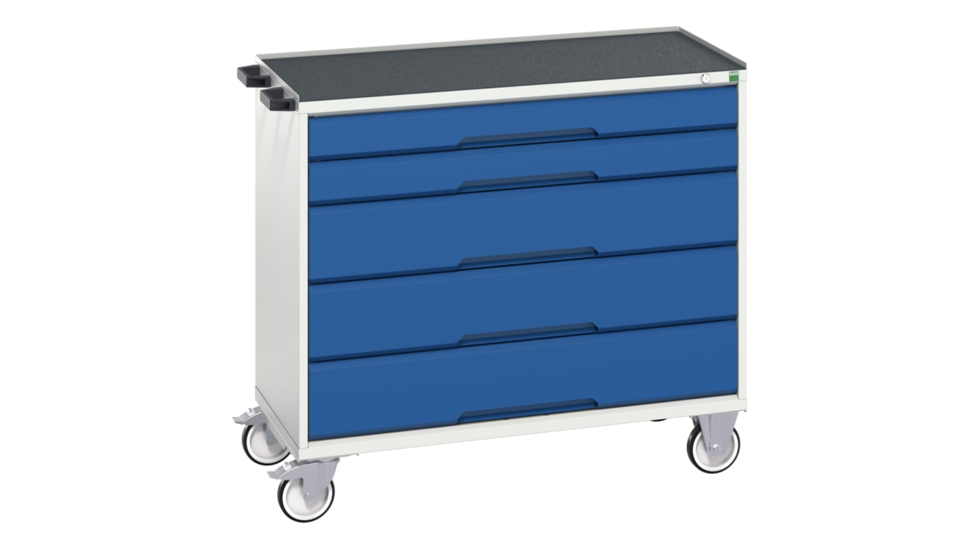 Bott 5 drawer Steel Wheeled Tool Cabinet, 965mm x 1.05m x 550mm