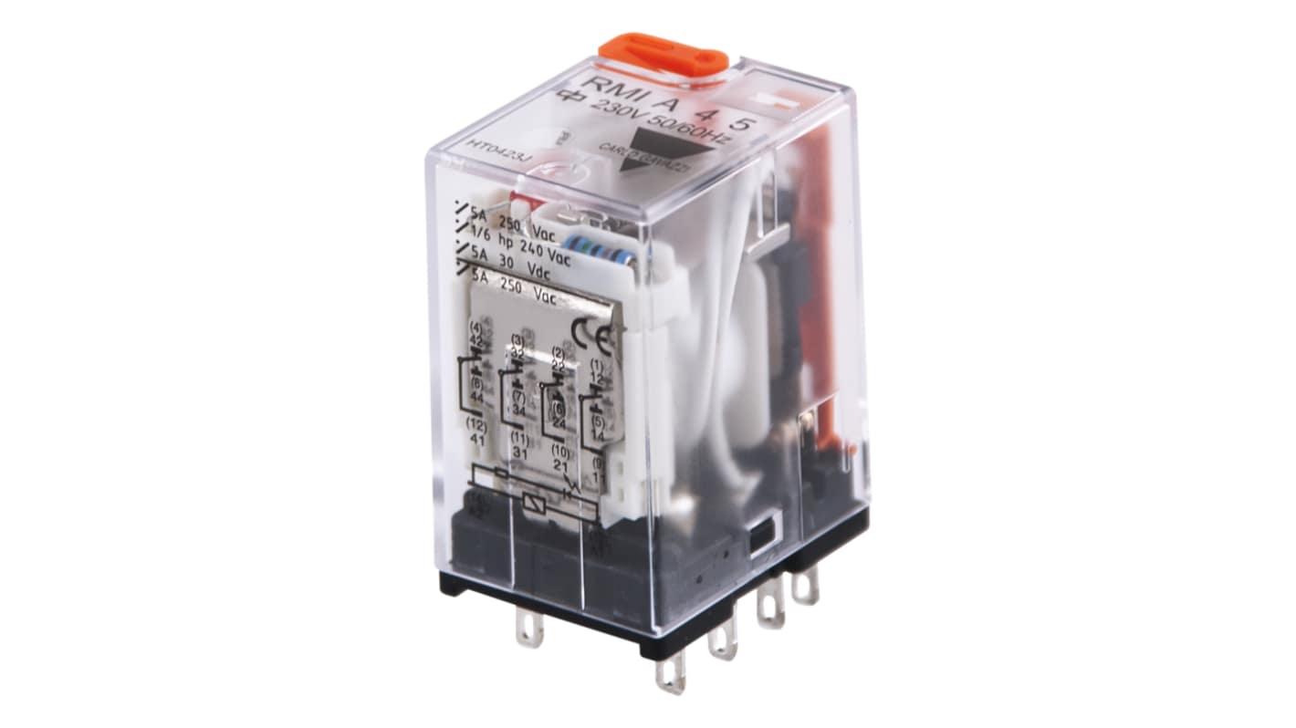 Relè di potenza Carlo Gavazzi, 4PDT, bobina 24V ca, A innesto