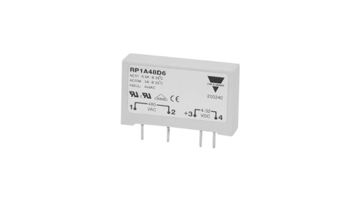 Relè a stato solido RP1A23D6, Montaggio su circuito stampato, 6 A, 230 V c.a. RP1
