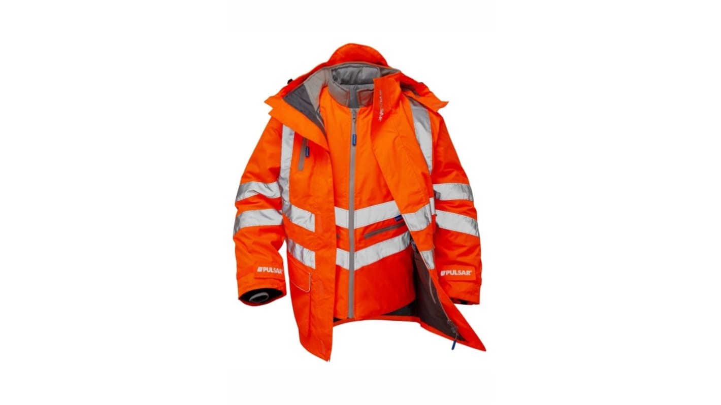 Coat 7 in 1 Hi Vis Orange Breathable PU