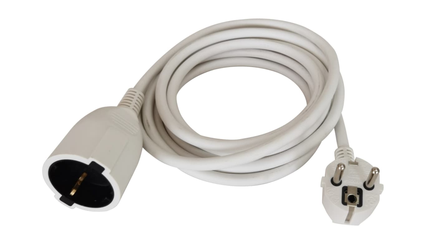 RS PRO 20m 1 Socket Type F - German Schuko Extension Lead, 250 V, IP20