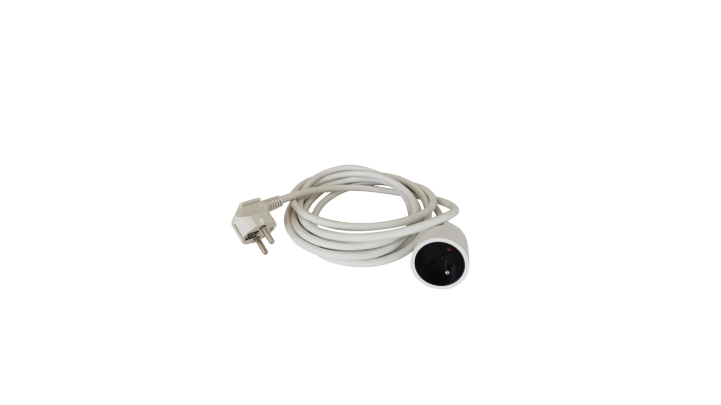 RS PRO 5m 1 Socket Type E - French Extension Lead, 230V, IP20