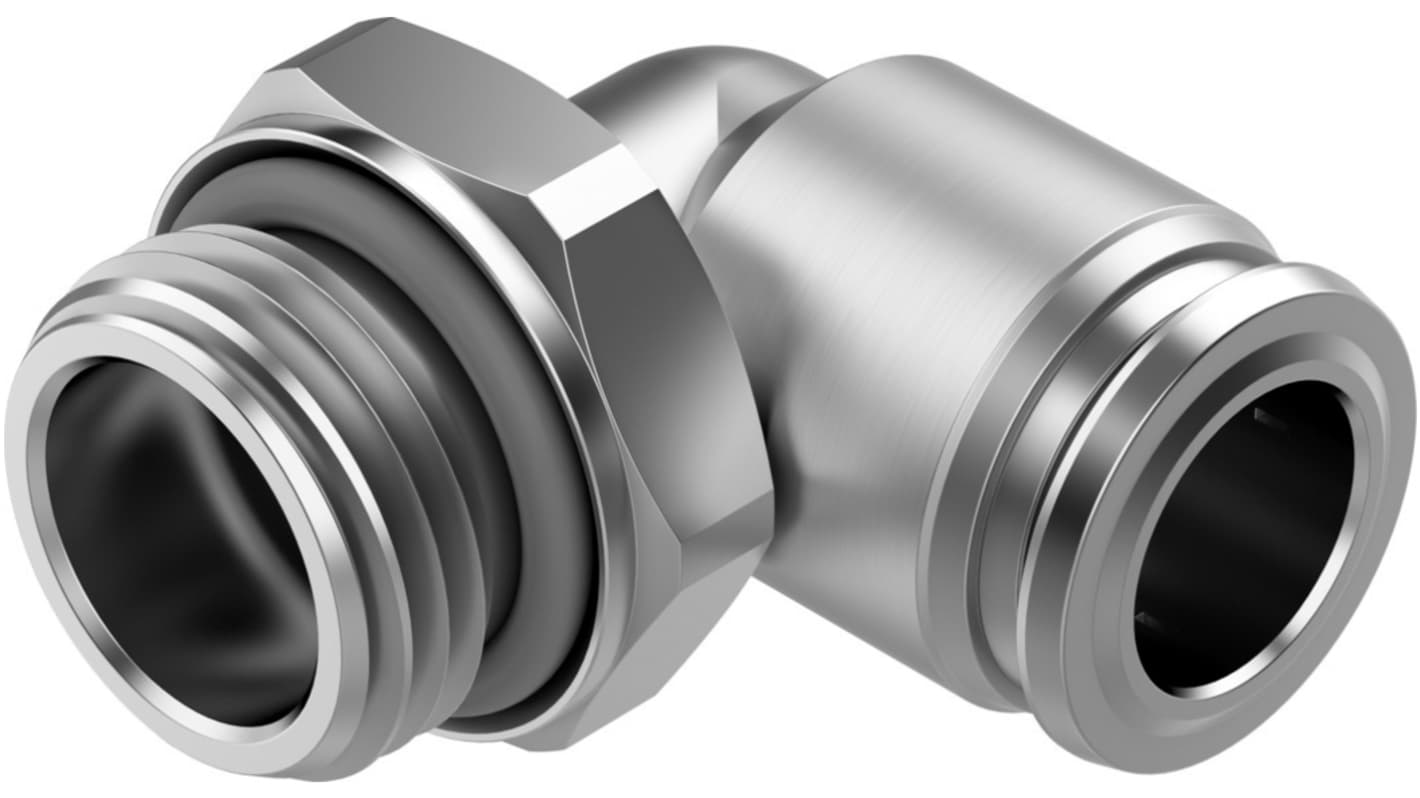 Festo NPQR Series Elbow Threaded-toTube Adaptor, G 1/2 Male to 12 mm, Threaded-to-Tube Connection Style, 8085688