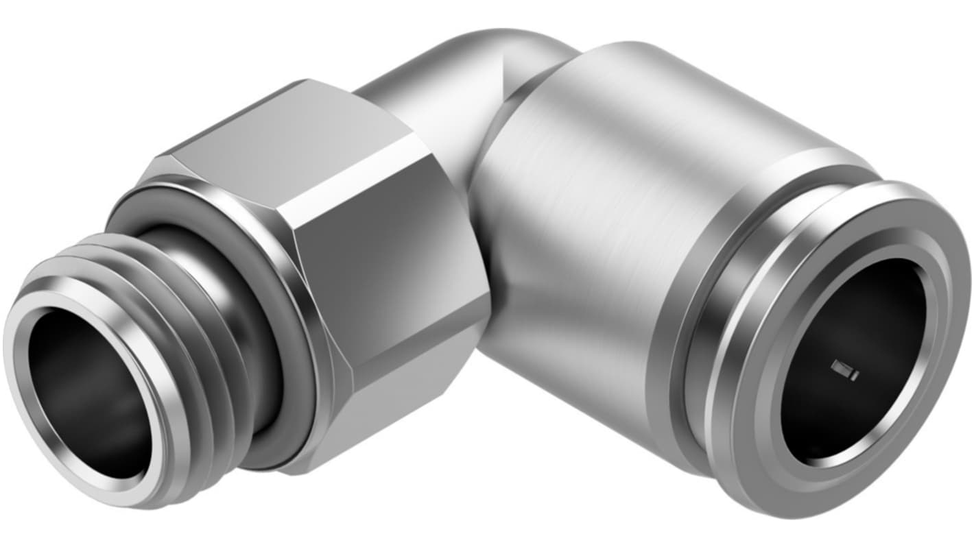 Festo NPQR Series Elbow Threaded-toTube Adaptor, G 1/4 Male to 10 mm, Threaded-to-Tube Connection Style, 8085685