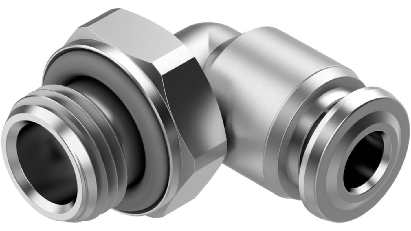 Festo NPQR Series Elbow Threaded-toTube Adaptor, G 1/8 Male to 4 mm, Threaded-to-Tube Connection Style, 8085680
