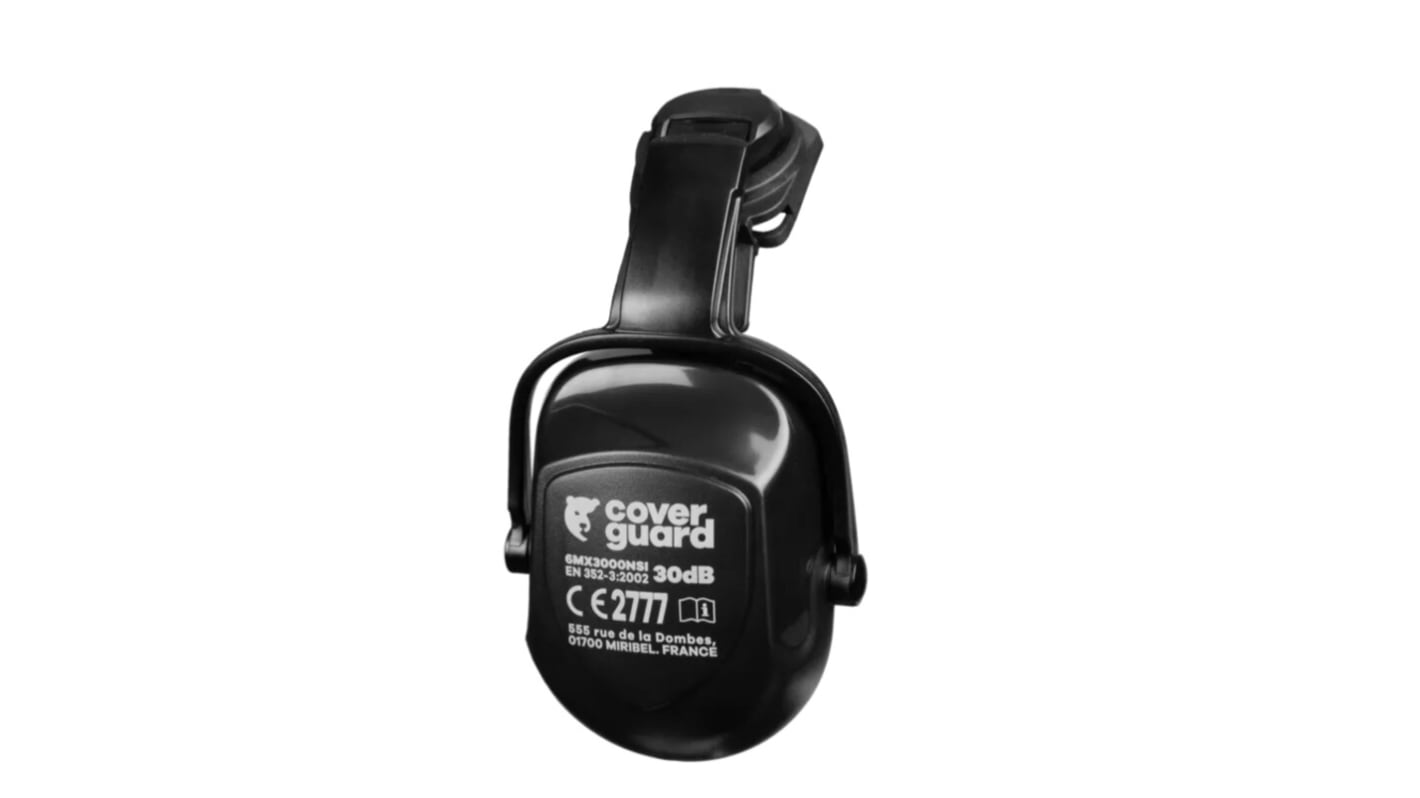 Orejeras inalámbricos para casco Coverguard serie MAX300, atenuación SNR 30dB, color Negro