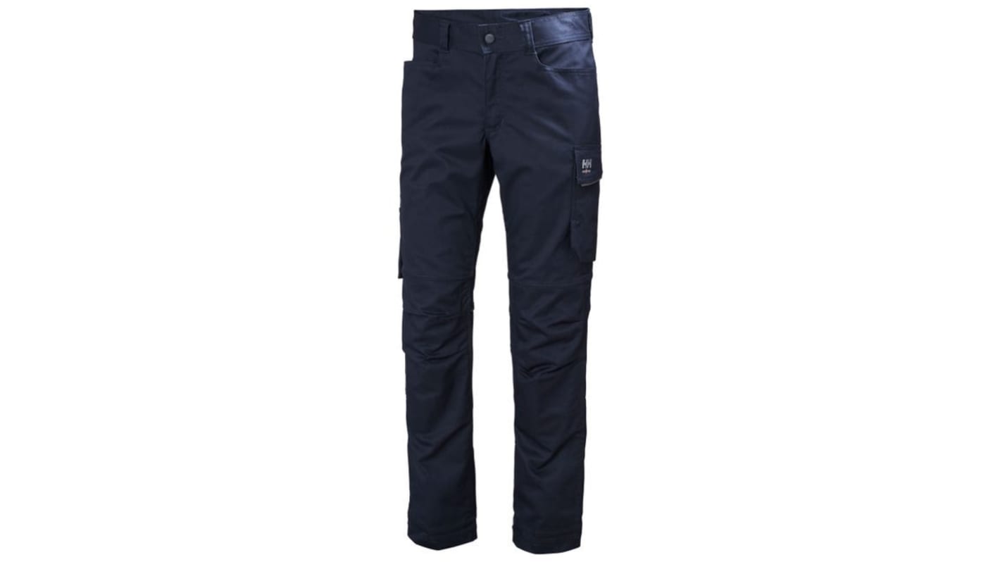 Pantalones de trabajo para Hombre, pierna 74cm, Azul marino, Ligero, Elástico, Algodón, poliéster 77523 34plg 86cm