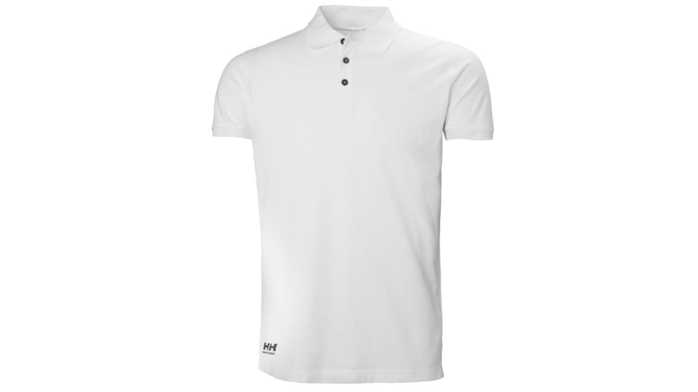 Helly Hansen Classic White 100% Cotton Polo Shirt, UK- XL, EUR- XL