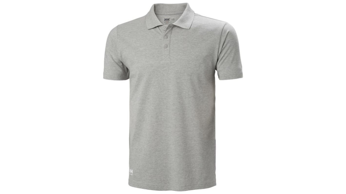 Helly Hansen Classic Grey 100% Cotton Polo Shirt, UK- L, EUR- L