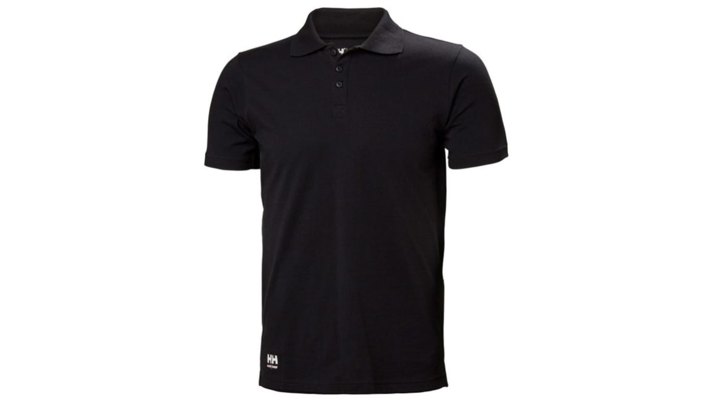 Helly Hansen Classic Black 100% Cotton Polo Shirt, UK- S, EUR- S