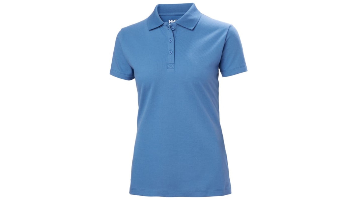 Helly Hansen Classic Blue 100% Cotton Polo Shirt, UK- L, EUR- L