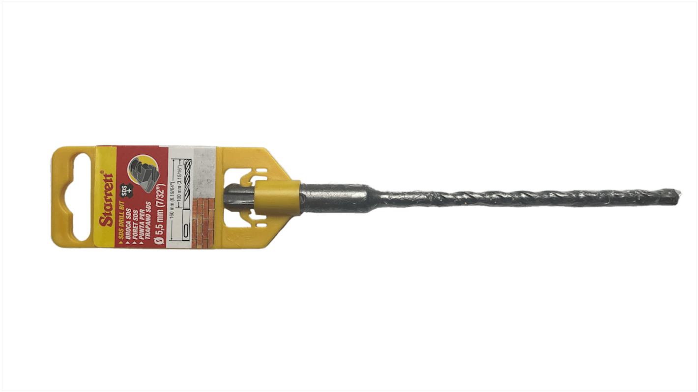 Punta per trapano SDS Plus Starrett, Punta al carburo, Ø 5.5mm, lunghezza 160 mm