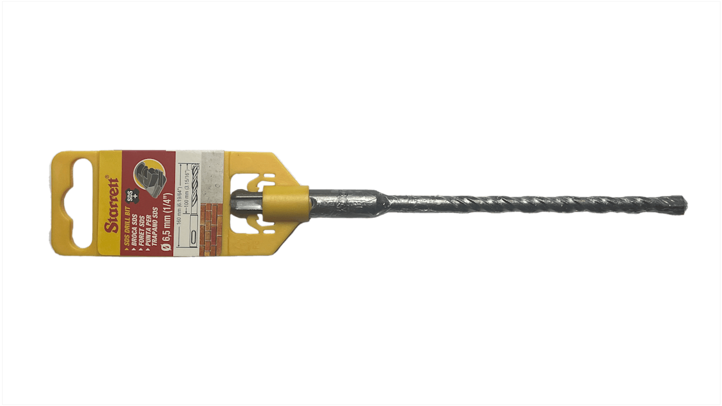 Punta per trapano SDS Plus Starrett, Punta al carburo, Ø 6.5mm, lunghezza 160 mm