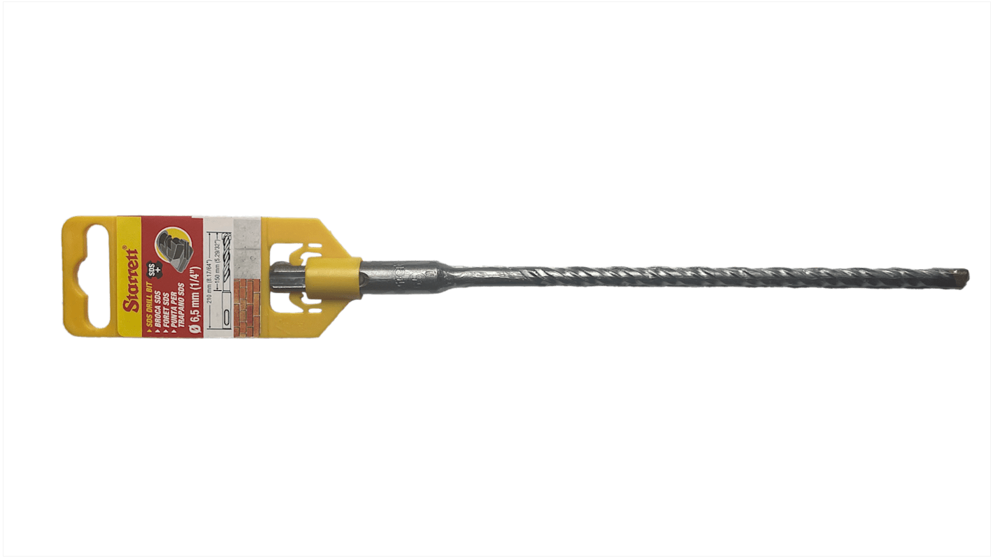 Punta per trapano SDS Plus Starrett, Punta al carburo, Ø 6.5mm, lunghezza 210 mm