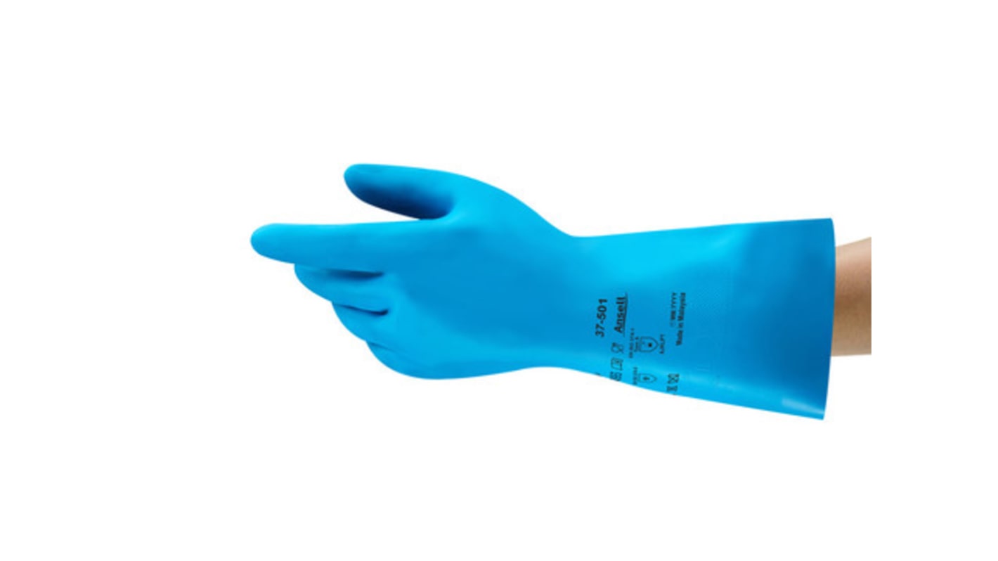 Gants de manutention Ansell AlphaTec 37-501, Résiste aux produits chimiques, 1 Paire, Bleu