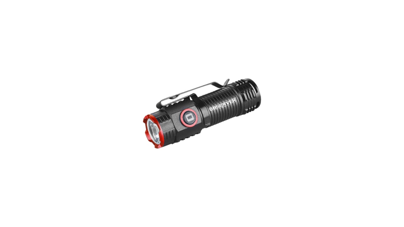 Observer Tools Taschenlampe Ultra Kompakt Akku Kompakt-LED-Taschenlampe LED Schwarz / Rot, 60, 300, 500, 1000, 73 mm