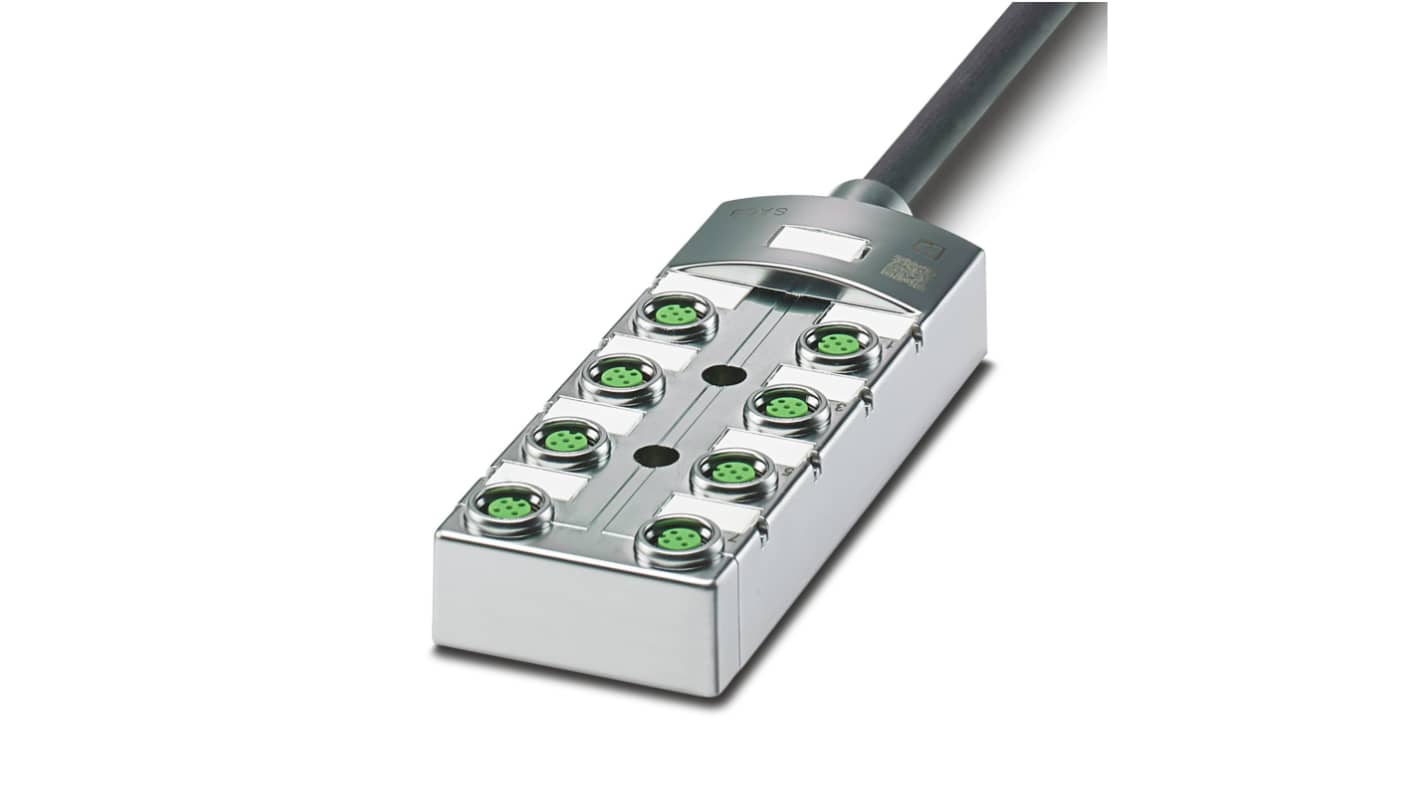 Phoenix Contact SACB Series Sensor Box, M12, 5m cable, 5 way, 8 port