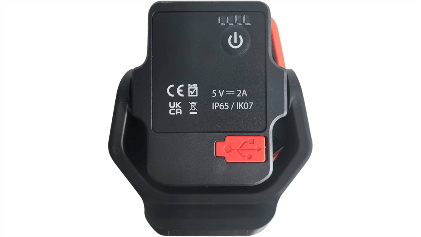 RS PRO Rechargeable LED Work Light, 2000 lm, USB-C Plug, 5 V, IP65
