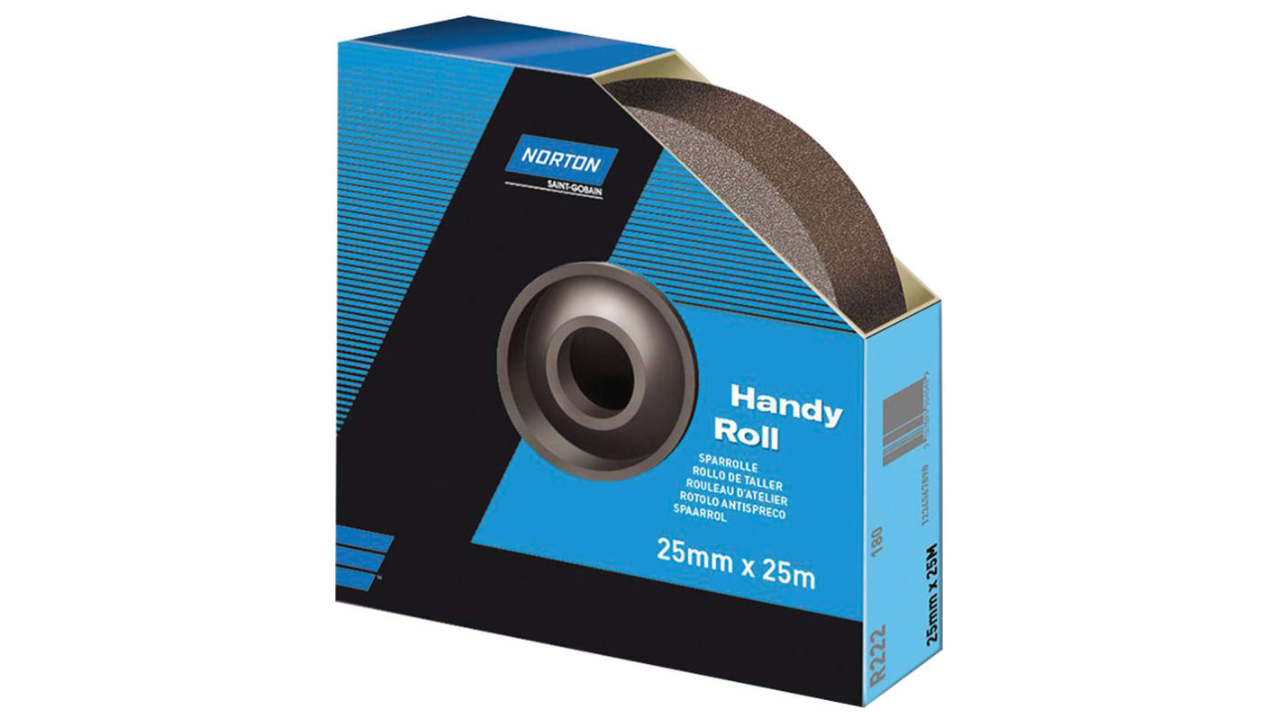 Norton P400 Grit Very Fine Sandpaper Roll, 25m x 38mm