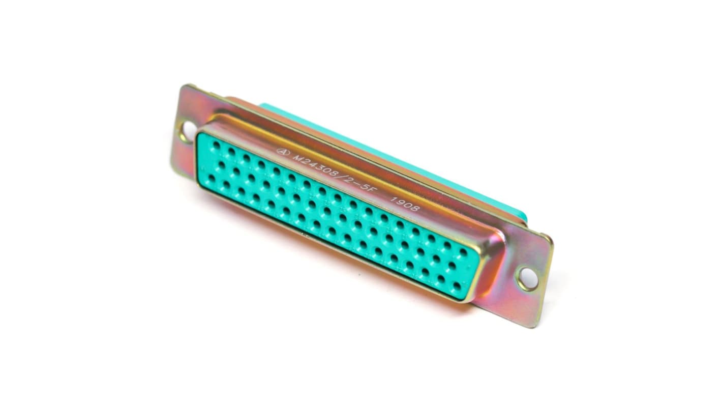 Amphenol India M2000 50 Way Panel Mount D-sub Connector Socket, 2.77mm Pitch, with Panel Mount