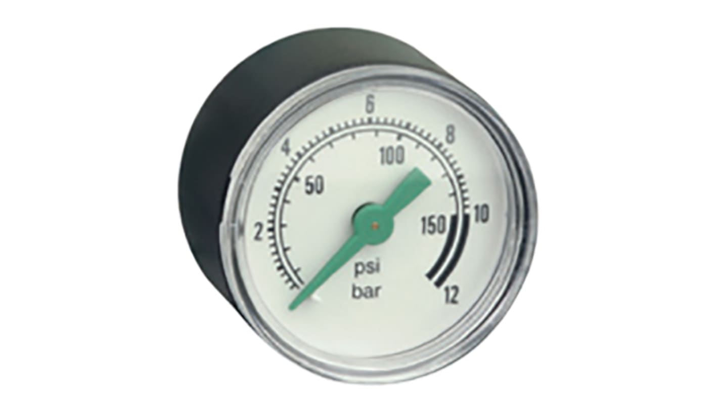 EMERSON ? ASCO Analogue Pressure Gauge 10bar Back Entry 40mm Outside Diameter, UKAS