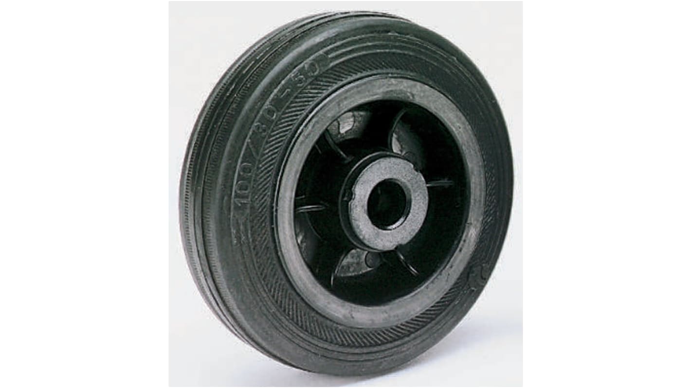 LAG Black Rubber Quiet Operation, Shock Absorbing Trolley Wheel, 90kg