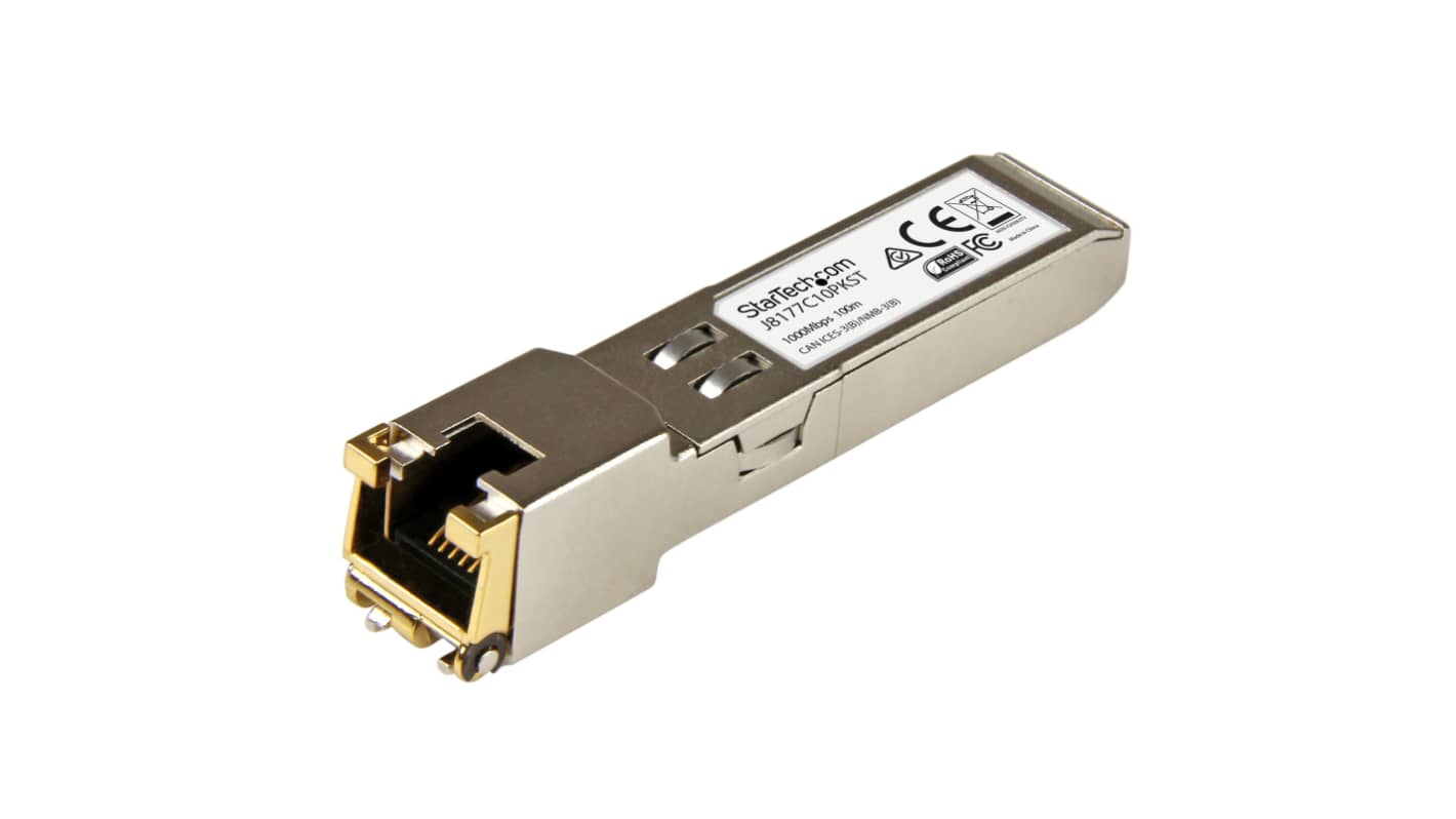 StarTech.com HPE Compatible RJ45 Copper SFP Transceiver Module, Full Duplex, 1000Mbit/s