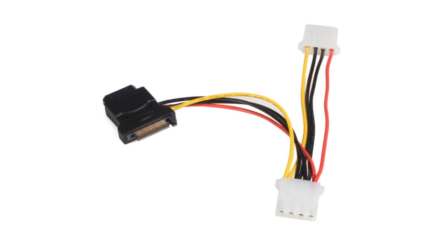 StarTech.com Male SATA Power to Female LP4  Cable, 6in
