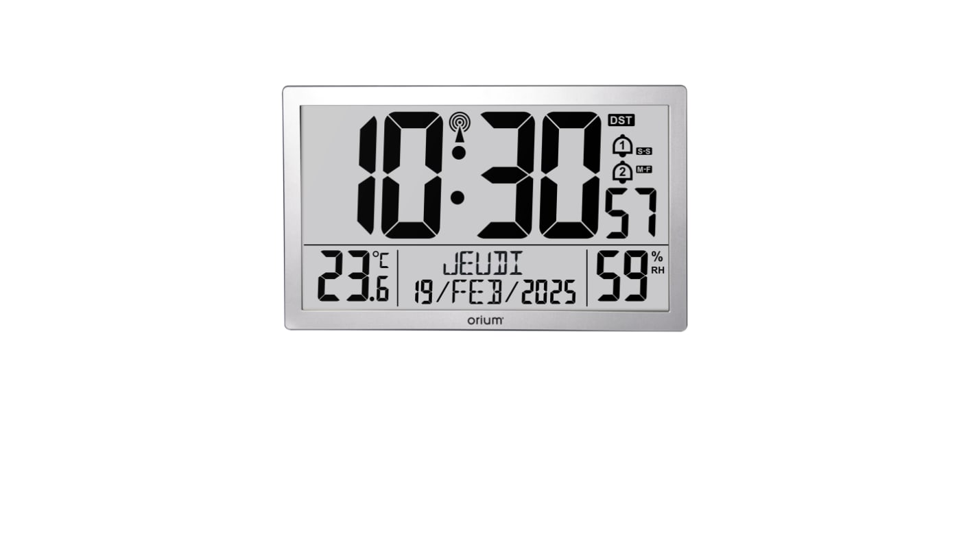 Orium Silver Radio Controlled Wall Clock