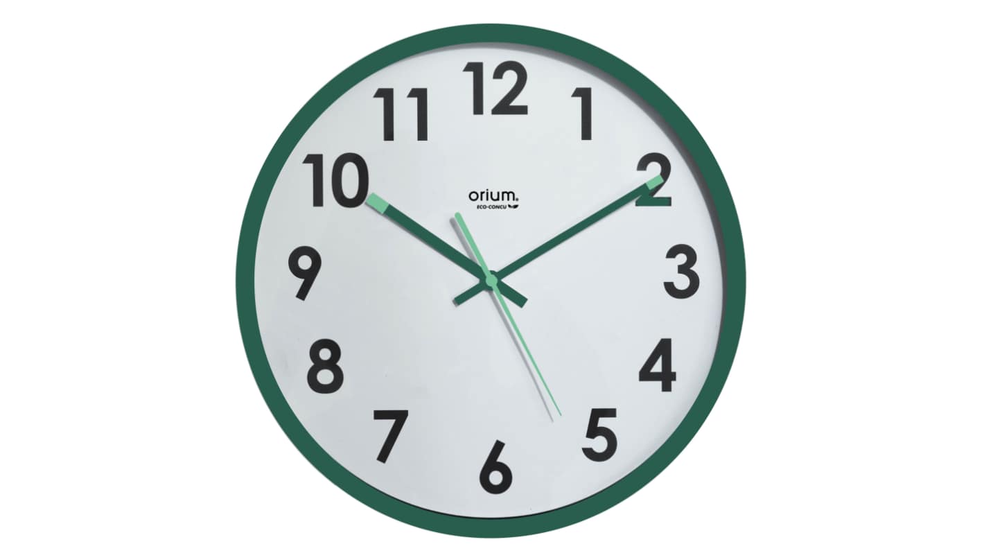 Orium Green Analog Wall Clock, 30cm Diameter