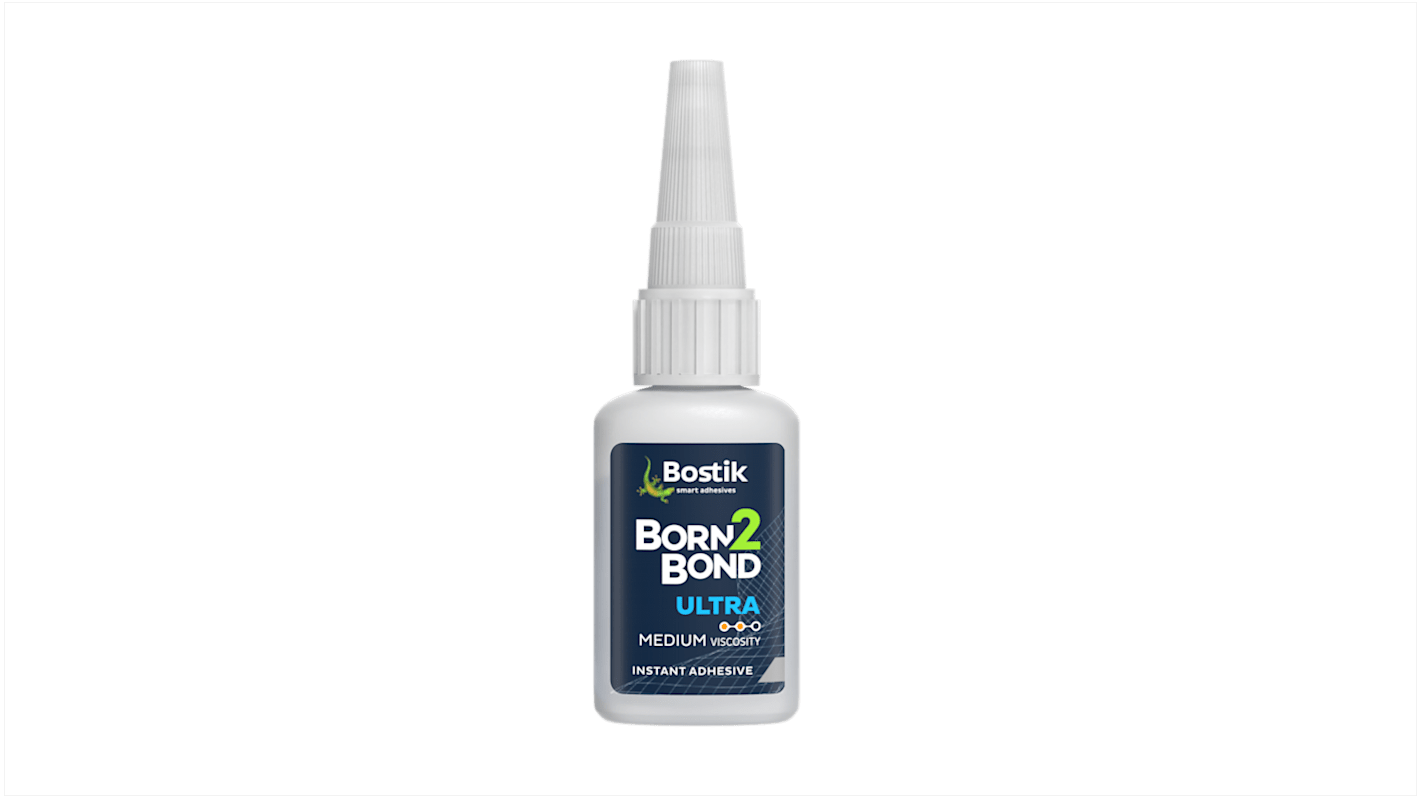 Adhésif instantané Bostik Born2Bond Ultra MV, Liquide, Cyanoacrylate de méthoxyéthyle, Transparent, 20 g