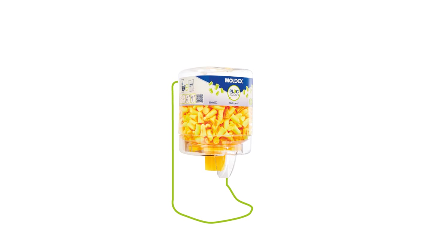 Moldex MelLows® PlugStation 250  Mehrweg Gehörschutzstöpsel EN352, Polyurethanschaum Orange, Gelb, SNR 21dB, 250 Paar