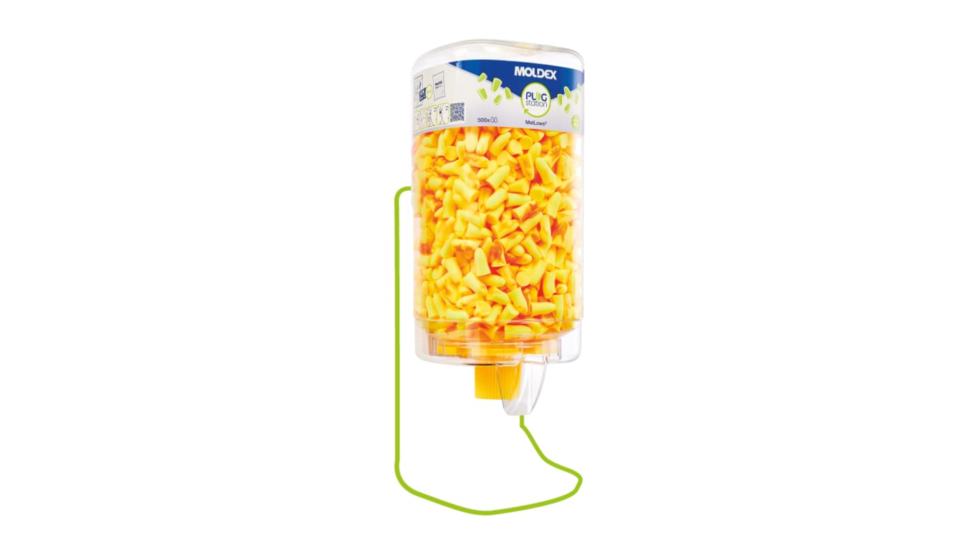 Moldex MelLows® PlugStation 500  Mehrweg Gehörschutzstöpsel EN352, Polyurethanschaum Orange, Gelb, SNR 21dB, 500 Paar