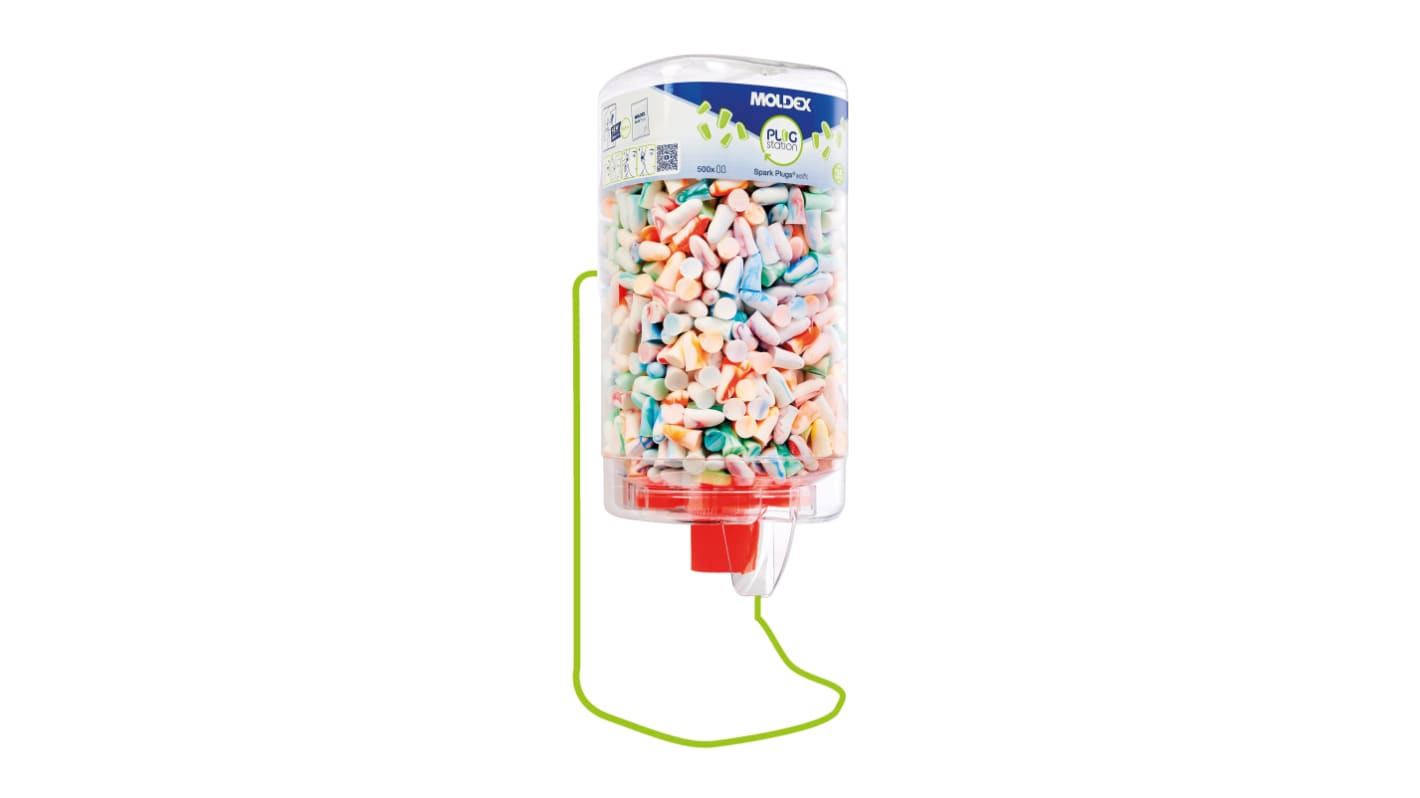 Moldex Spark Plugs® PlugStation 500  Mehrweg Gehörschutzstöpsel EN352, Polyurethanschaum Mehrfarbig, SNR 35dB, 500 Paar