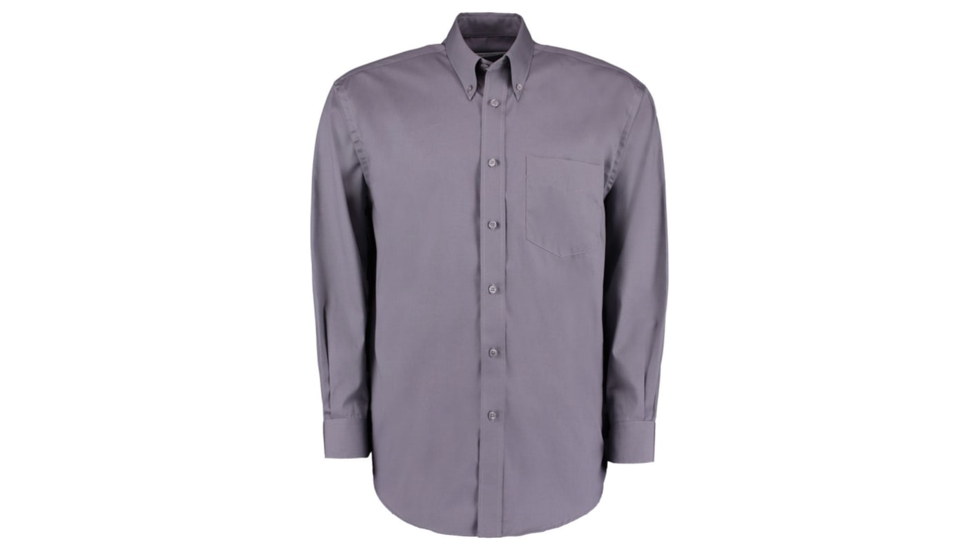 Kustom Kit KK105 CHARCOAL / Grey Cotton, Polyester Shirt, UK 41in, EU 104cm