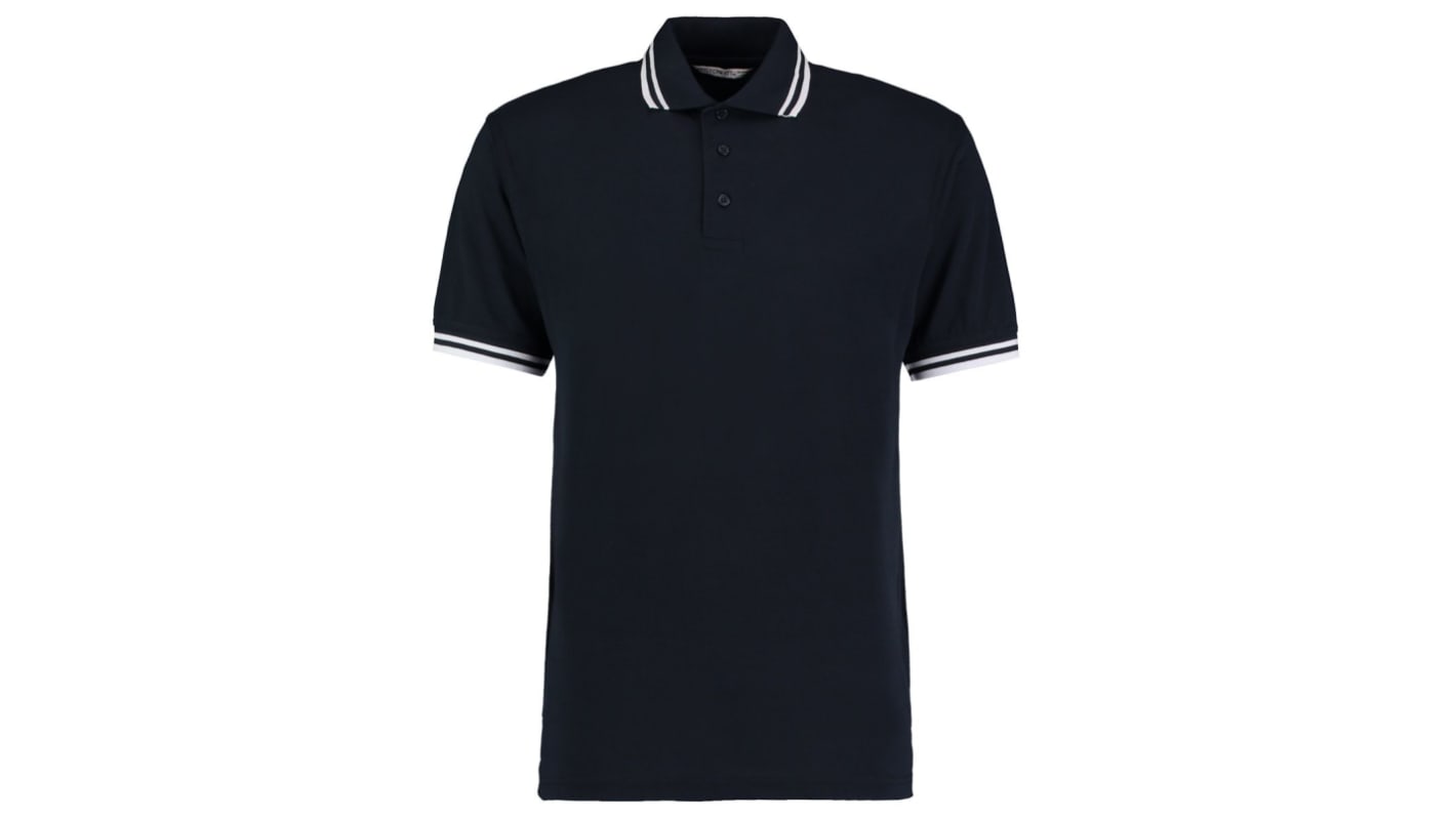Polo Blu navy/bianco a maniche corte Kustom Kit KK409, M, in 35% cotone, 65% poliestere