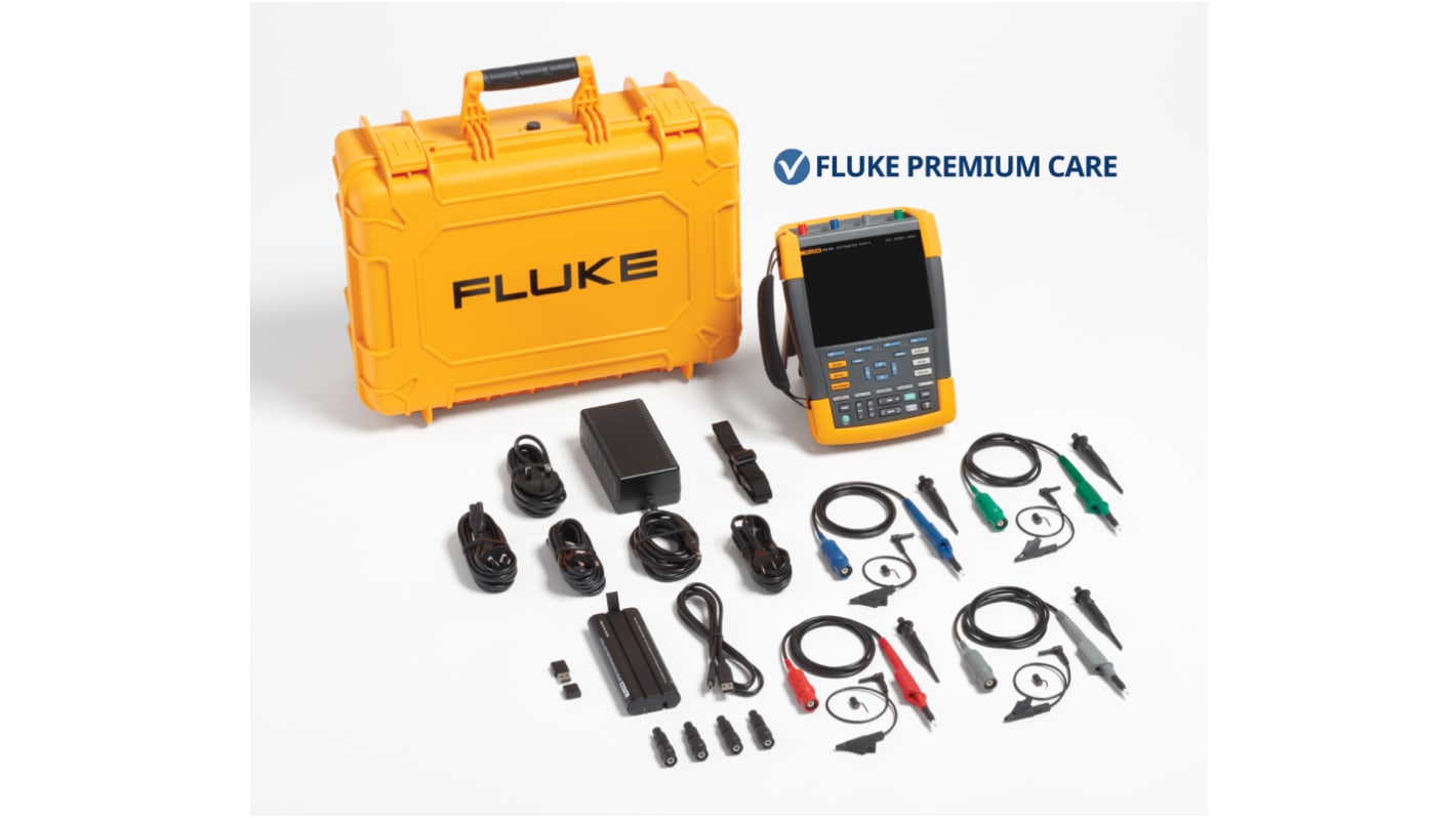 Fluke 190-504/FPC 190 II ScopeMeter Series, 500MHz Portable Oscilloscope, 4 Digital Channels - RS Calibrated