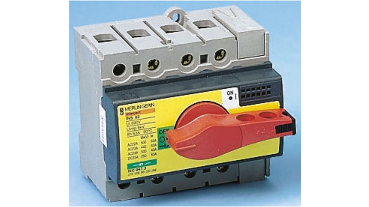 Schneider Electric 4P Pole Isolator Switch - 63A Maximum Current, 30kW Power Rating, IP40