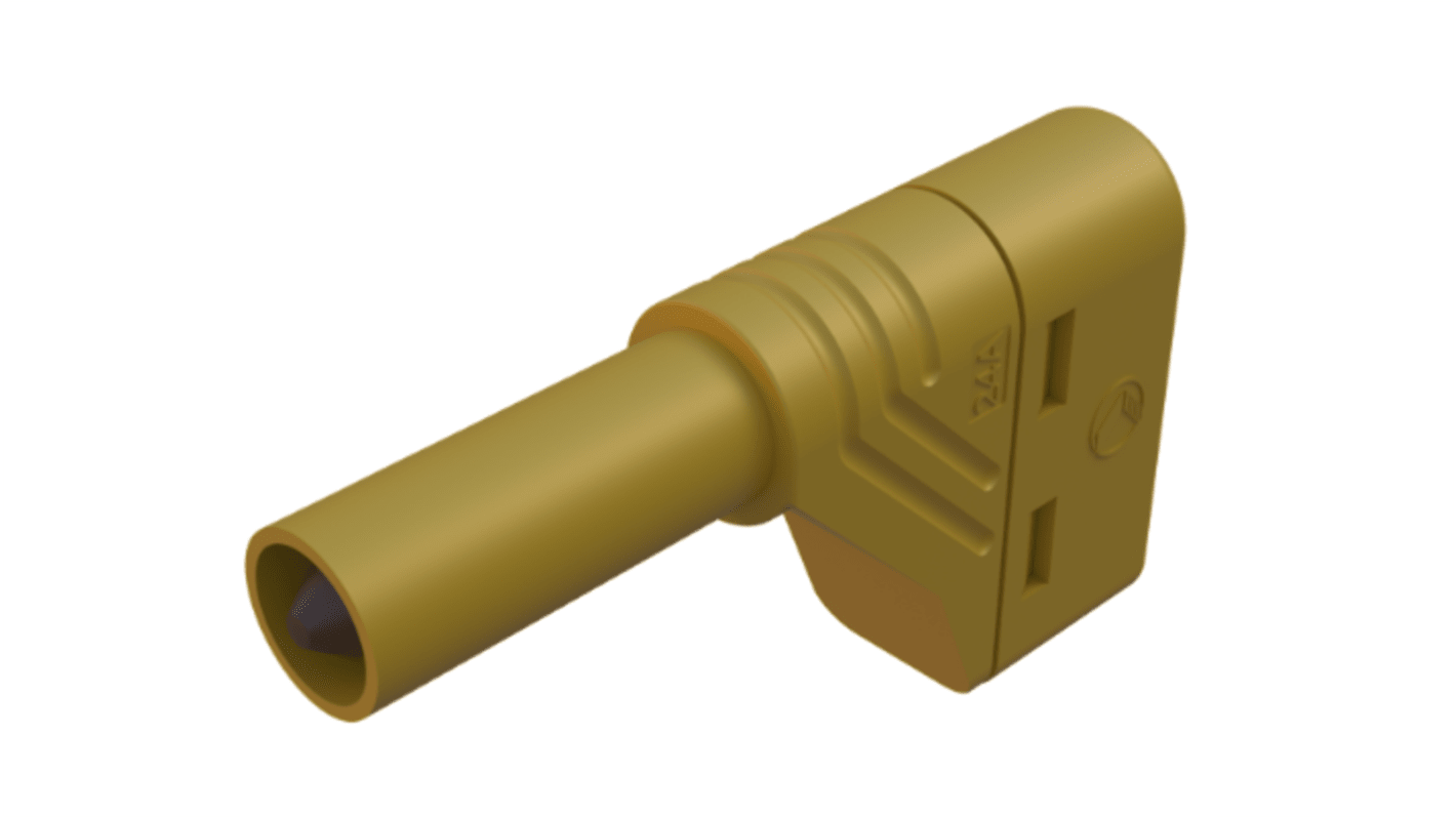 Hirschmann Test & Measurement Yellow Male Banana Connector, 4 mm Connector, Screw Termination, 24A, 1kV, Nickel Plating