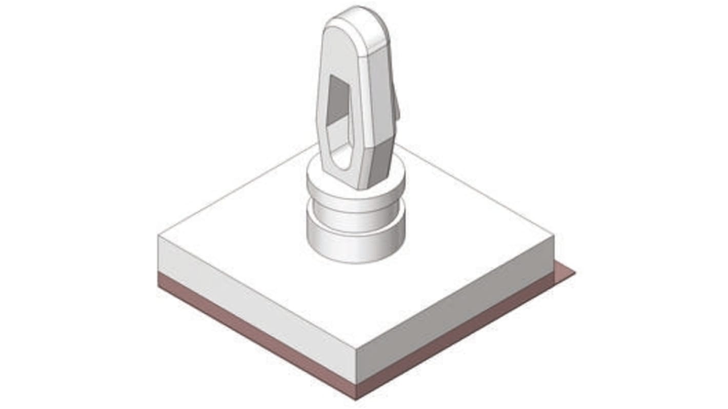 LCBSBM-05-01A-RT, 7.9mm High Nylon PCB Support for 3.18mm PCB Hole, 12.7 x 12.7mm Base